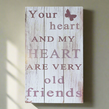 Load image into Gallery viewer, Quality Wall Art Wooden Sign &#39;Your Heart And My Heart&#39; Message 50x30cm
