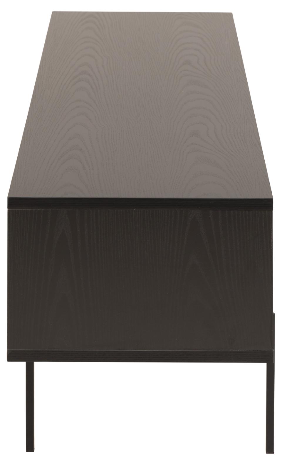 Angus Large TV Cabinet Unit With 2 Sliding Doors In Black 180x40x45cm