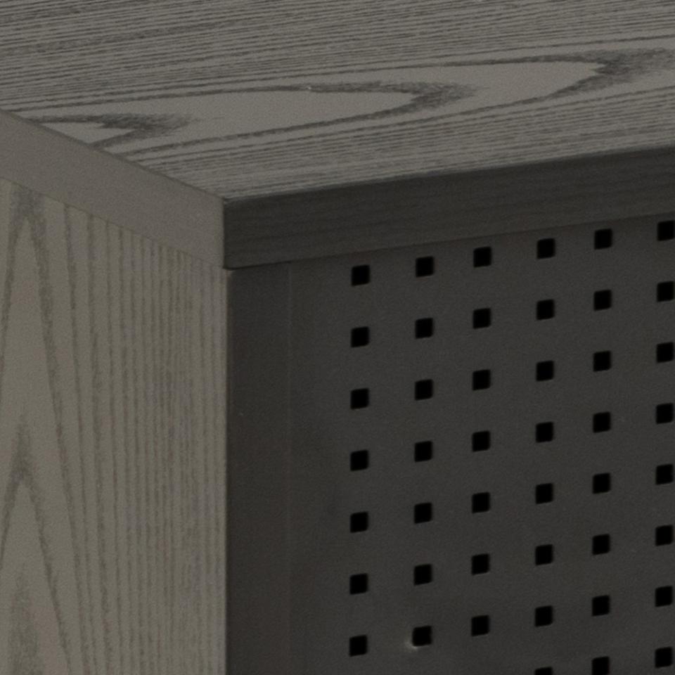 Angus Large TV Cabinet Unit With 2 Sliding Doors In Black 180x40x45cm