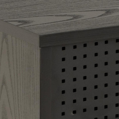 Angus Large TV Cabinet Unit With 2 Sliding Doors In Black 180x40x45cm