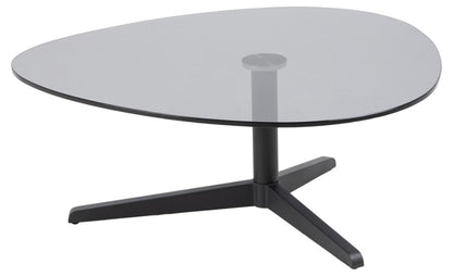 Barnsley Smoked Glass Designer Coffee Table Plectrum Shape 84x77x34cm