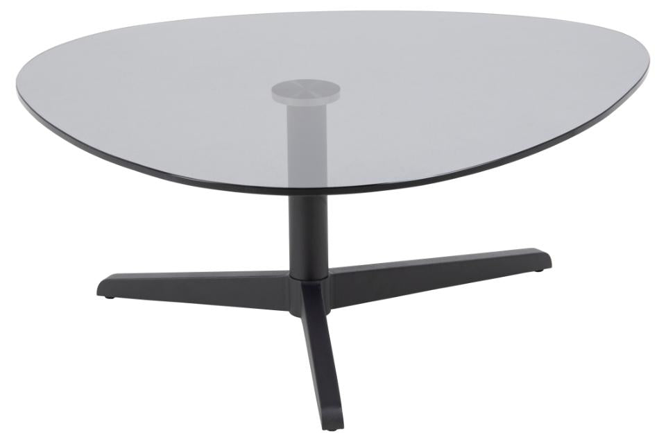 Barnsley Smoked Glass Designer Coffee Table Plectrum Shape 84x77x34cm