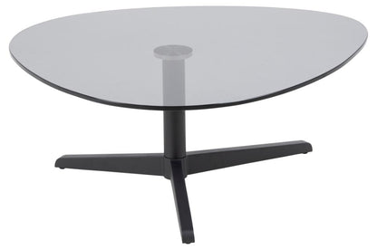 Barnsley Smoked Glass Designer Coffee Table Plectrum Shape 84x77x34cm