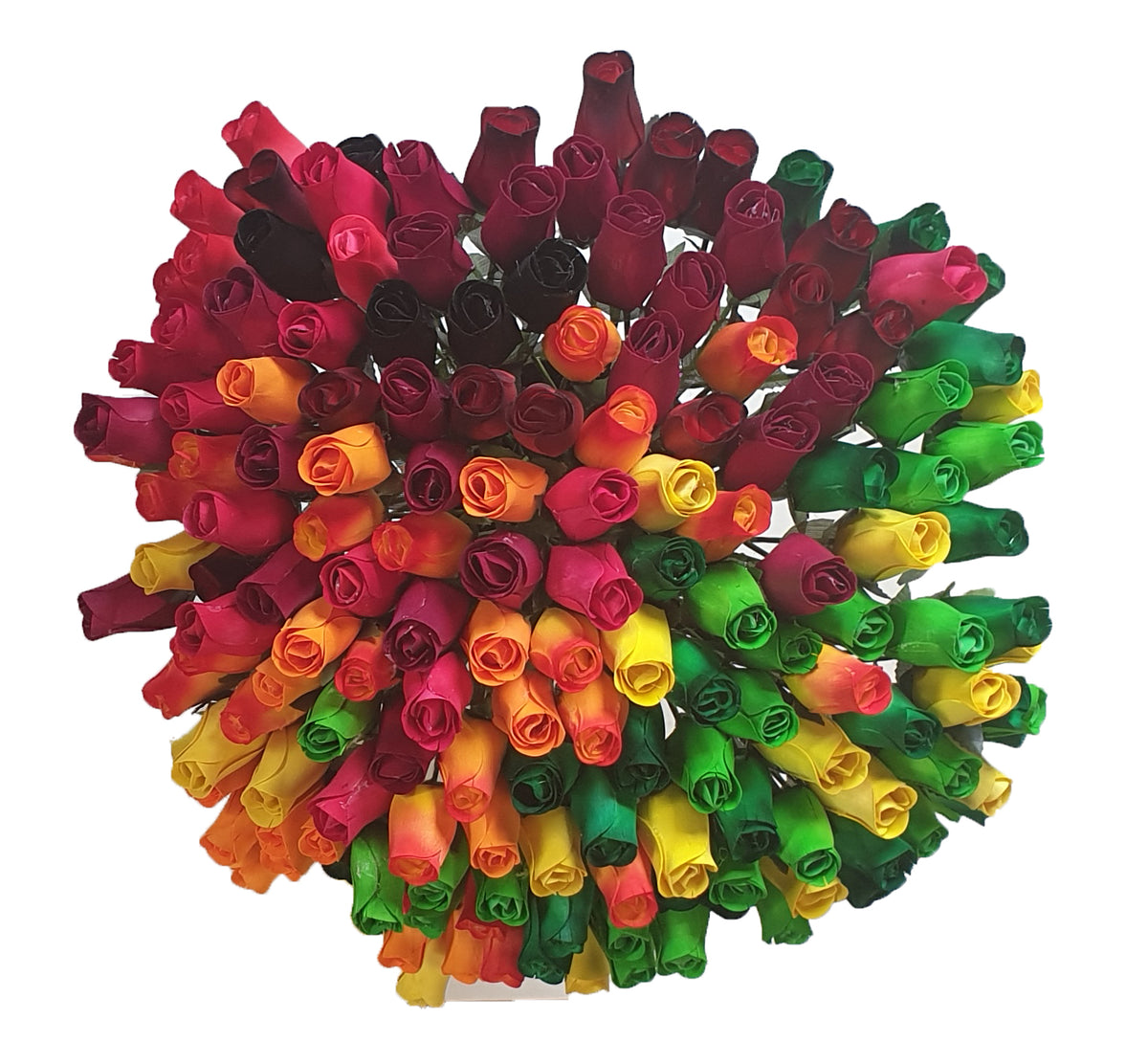 100 Wooden Roses In Many Colours - 100 Single Rose Stems For Creating Bouquets or Displays In Craft Projects and More