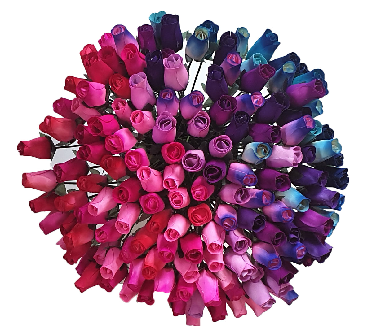 100 Wooden Roses In Many Colours - 100 Single Rose Stems For Creating Bouquets or Displays In Craft Projects and More