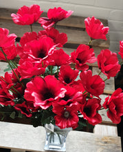Load image into Gallery viewer, Bunch of 10 Red Remembrance Day Poppy Spray Stems 45cm Artificial Flowers 4 Flower Heads per Stem Wild Red Poppies
