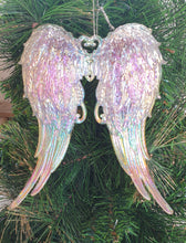 Load image into Gallery viewer, Iridescent Shimmer Angel Wings Hanging Christmas Decoration Magical Fairy Tale Themed Xmas Tree Pendant
