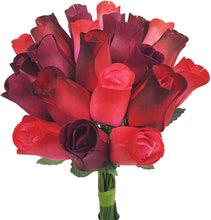 Load image into Gallery viewer, Bouquet Of 24 Mixed Red Wooden Roses - Valentine
