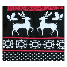 Load image into Gallery viewer, Traditional Print Christmas Jumper Reindeers Black White Unisex Xmas Novelty Dress Up
