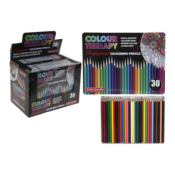Colour Therapy 30 Colouring Pencils in a Tin