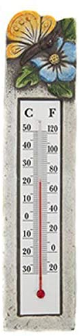 Ceramic Rustic Floral Garden Thermometer Decoration