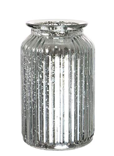 Tall Ribbed Splatter Design Vase In Red, Silver Or Gold