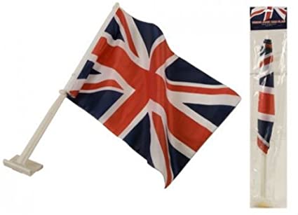 Union Jack Car Flag with Hook and Sticky Pad Large 18