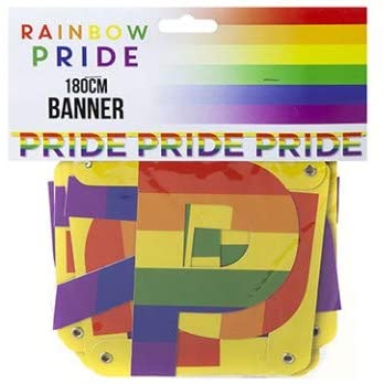 Pride Words Rainbow Banner Striped 180cm Cardboard Hanging Sign