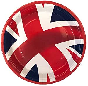 Union Jack Paper Plates- 9", 23cm Round Plates Pack of 10