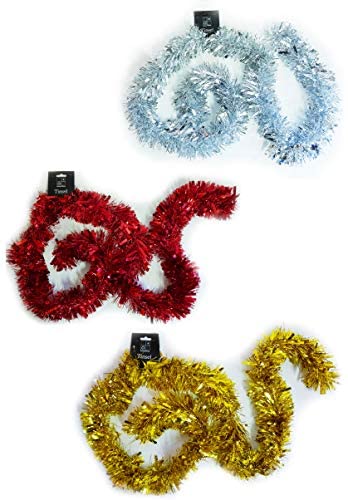 Chunky Thick 2 Metre Long Christmas Tinsel In A Range Of Xmas Colours