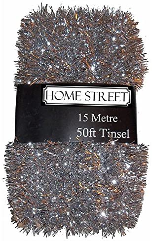 Extra Long 50ft Christmas Tinsel In Gold, Red Or Silver