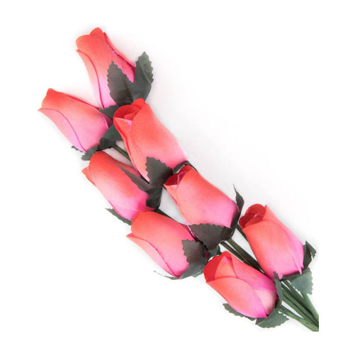 100 Wooden Roses In Many Colours - 100 Single Rose Stems For Creating Bouquets or Displays In Craft Projects and More
