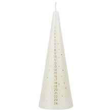 Load image into Gallery viewer, Elegant Advent Christmas Countdown Candle, 15cm Cone Shape in Red, Ivory, Or White
