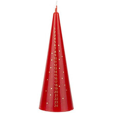 Load image into Gallery viewer, Elegant Advent Christmas Countdown Candle, 15cm Cone Shape in Red, Ivory, Or White
