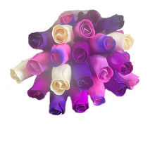 Load image into Gallery viewer, Bouquet Of 24 Mixed Purple Wooden Roses - Amethyst
