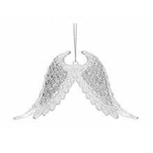 Load image into Gallery viewer, Elegant Angel Wings Christmas Hanging Decoration Sequin Detail Acrylic in Rose Gold, Pale Gold, or Silver
