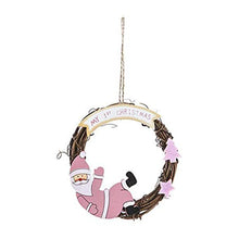 Load image into Gallery viewer, Cute My 1st Christmas Rattan Mini Wreath 12cm in Pink or Blue Hanging Christmas Tree Decoration
