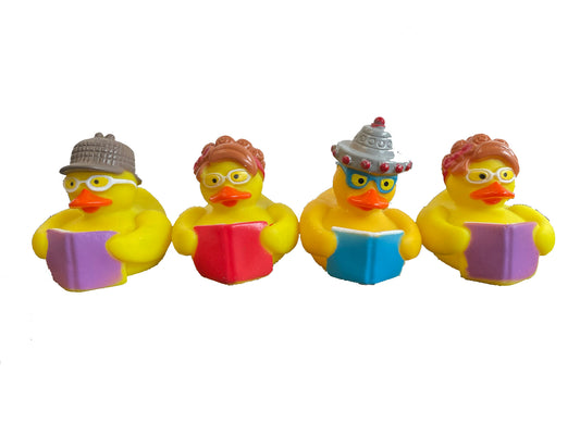 Book Club Rubber Ducks, Set of 4 Rubber Ducks 'Book Club Ducks' from Ducks in Disguise
