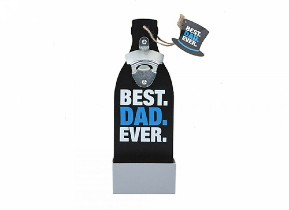 Best Dad Ever Beer Wooden Wall Bottle Opener Father's Day Gift Home Bar Kitchen