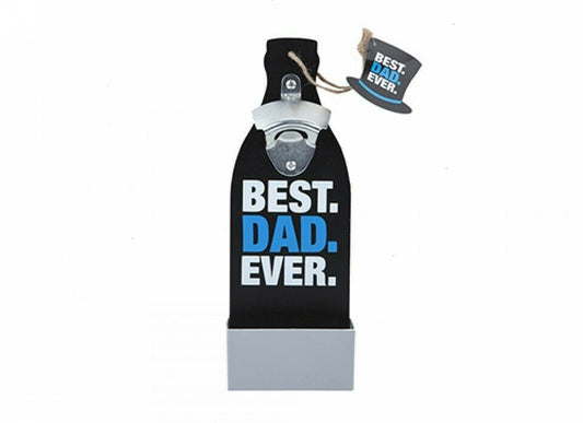 Best Dad Ever Beer Wooden Wall Bottle Opener Father's Day Gift Home Bar Kitchen