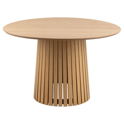Christo Lamella Round Oak Dining Table Spacious 120cm Top