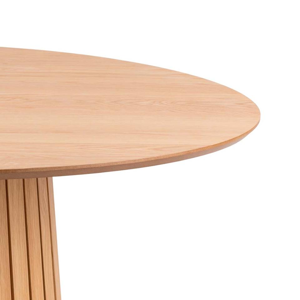 Christo Lamella Round Oak Dining Table Spacious 120cm Top
