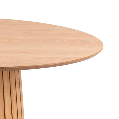 Christo Lamella Round Oak Dining Table Spacious 120cm Top