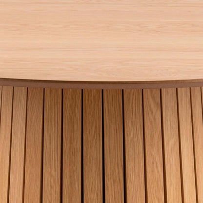 Christo Lamella Round Oak Dining Table Spacious 120cm Top