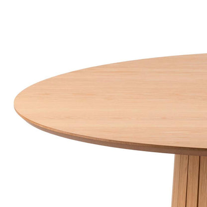 Christo Lamella Round Oak Dining Table Spacious 120cm Top