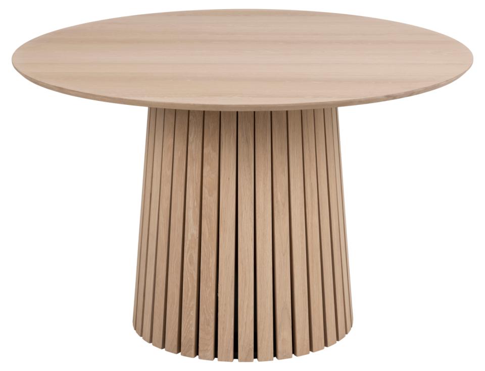 Christo Lamella Round White Oak Dining Table Spacious 120cm Top