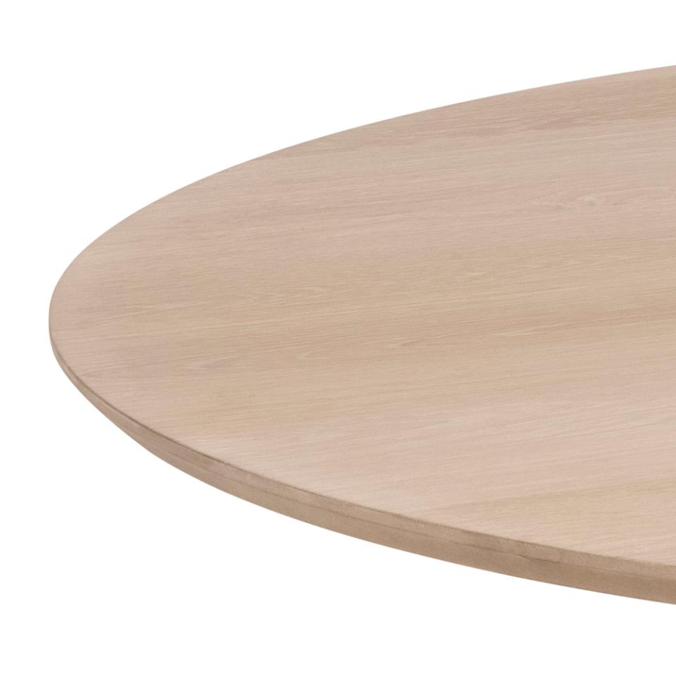 Christo Lamella Round White Oak Dining Table Spacious 120cm Top