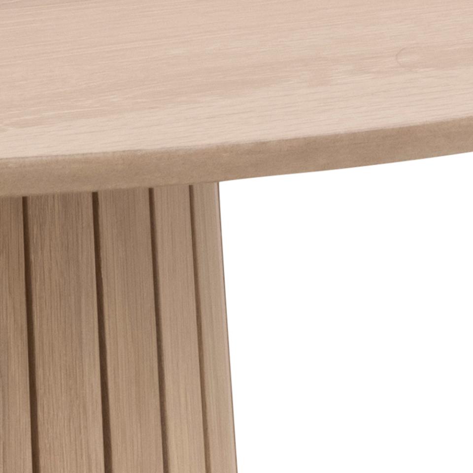 Christo Lamella Round White Oak Dining Table Spacious 120cm Top