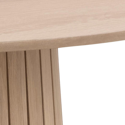 Christo Lamella Round White Oak Dining Table Spacious 120cm Top