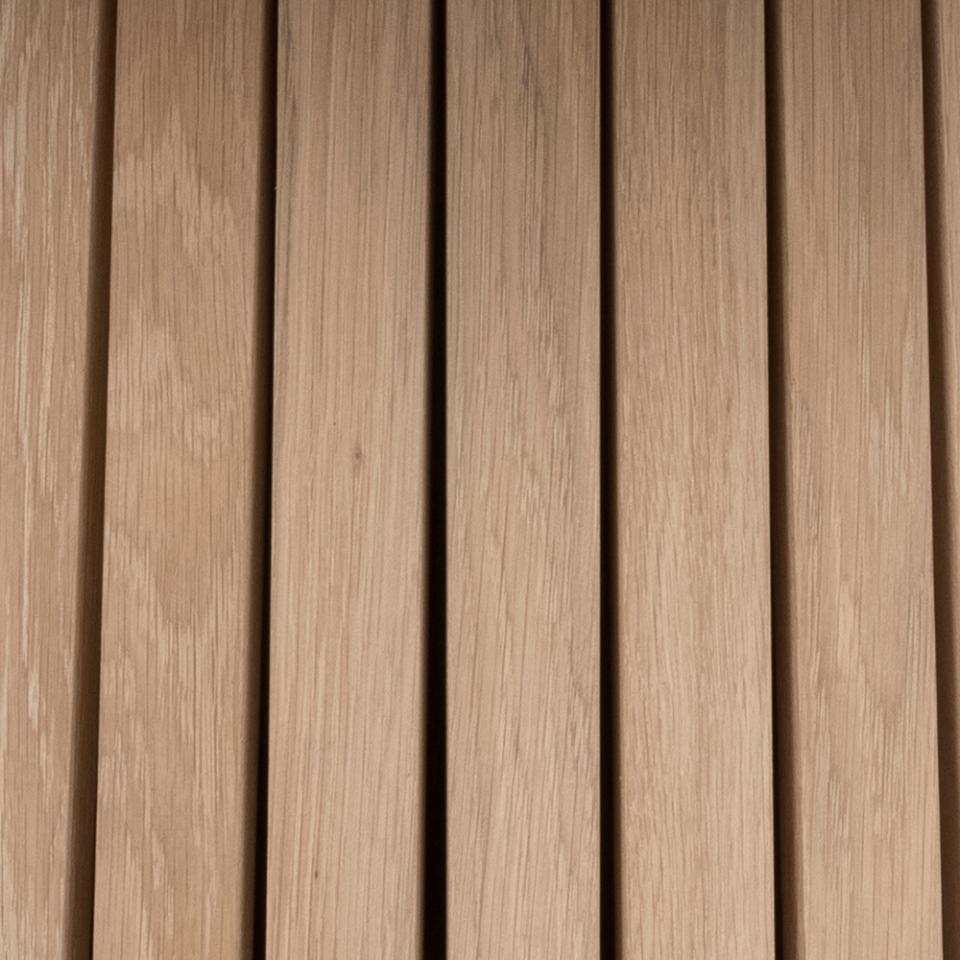 Christo Lamella Round White Oak Dining Table Spacious 120cm Top