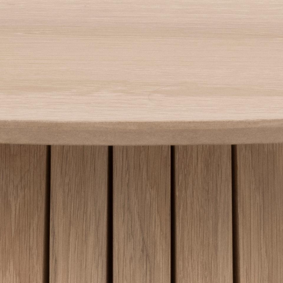Christo Lamella Round White Oak Dining Table Spacious 120cm Top