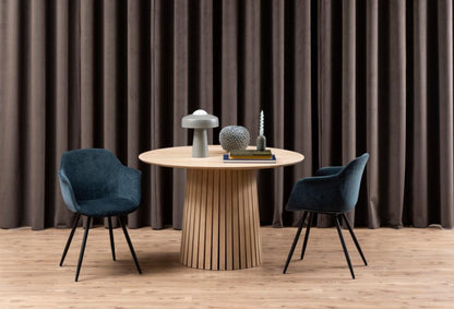 Christo Lamella Round White Oak Dining Table Spacious 120cm Top