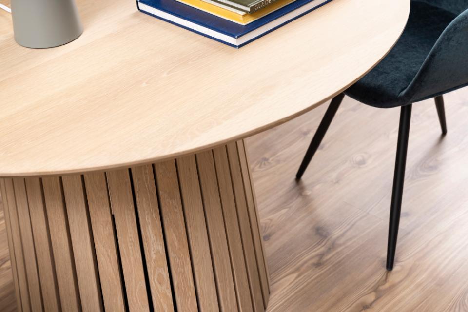 Christo Lamella Round White Oak Dining Table Spacious 120cm Top