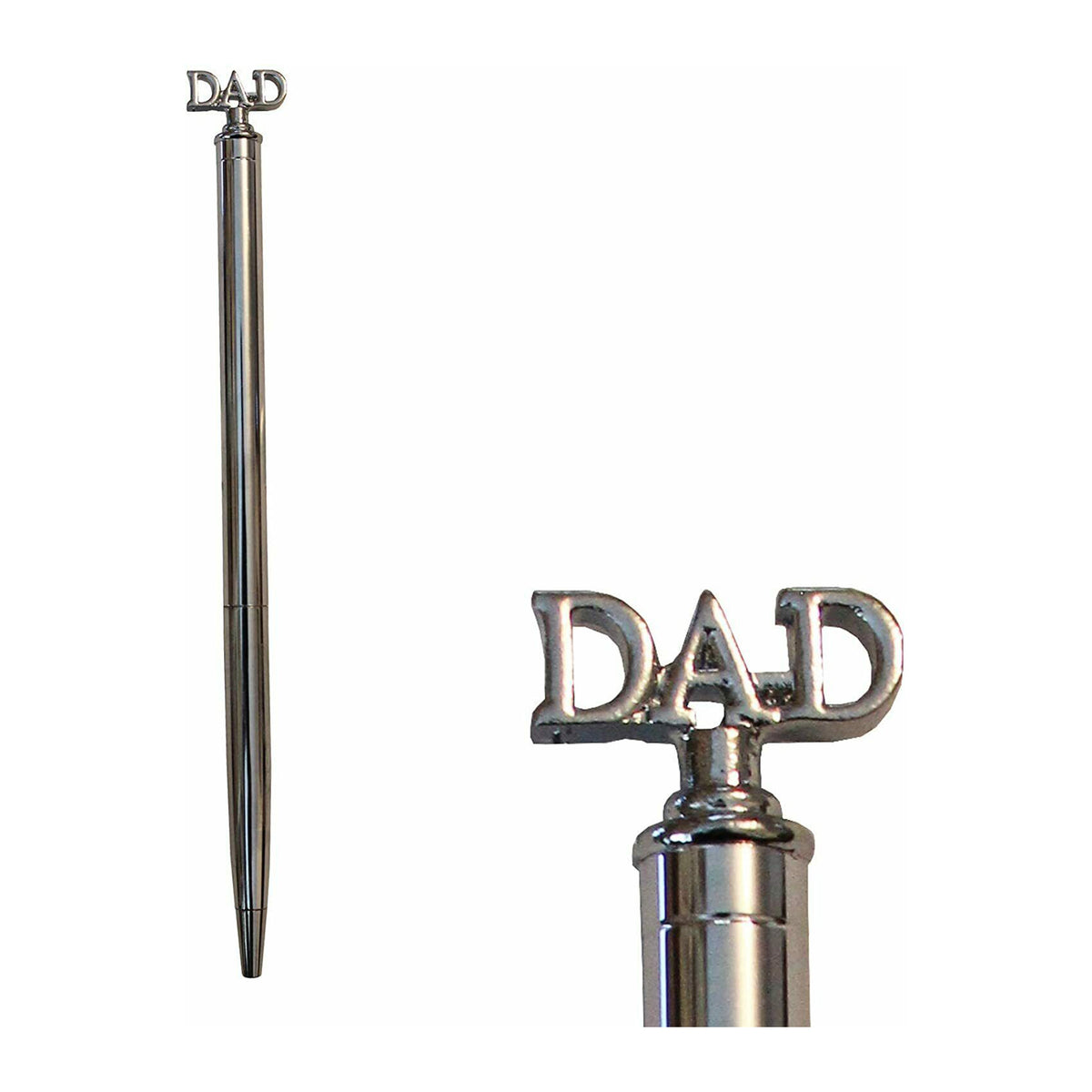 Silver Barrel Pen with "Dad" Word Top Ideal Father's Day Gift