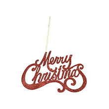 Load image into Gallery viewer, Elegant Merry Christmas Hanging Sign 26cm by 18cm with Gold Ribbon for Hanging In Rose Gold, Gold, Silver, Red, or Blue
