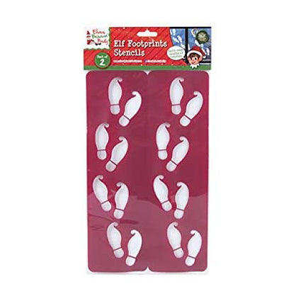Christmas Elf Foot Print Stencils, See Where Your Elves Behaving Badly Have Been Naughty Elf Boot Print Stencil Set