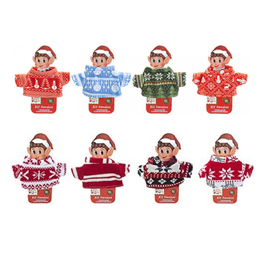 Pair of Christmas Jumpers for your Elf, Elves Behaving Badly Chrismassy Sweater Top