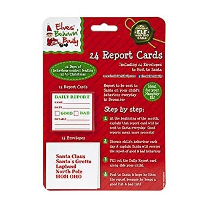 Elf Report Cards, Countdown to Christmas with these 24 Report Cards and Envelopes Addressed to Santa Claus