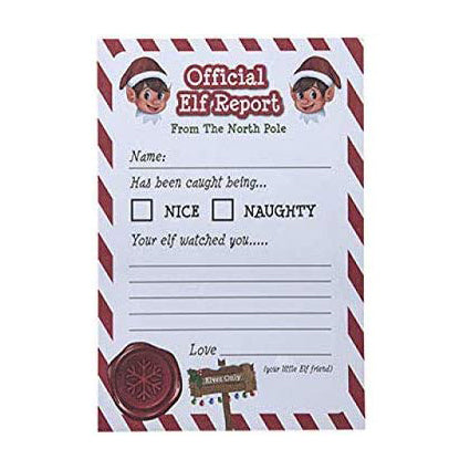 Pack of 25 Elf Reports; Daily, Weekly, or Occasionally Report Back to Santa Claus