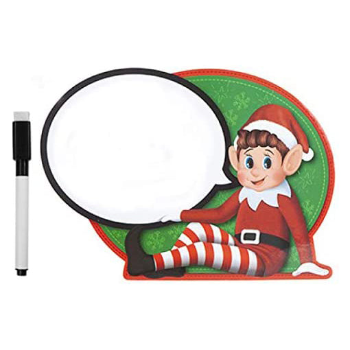 Elf Message Board, Wipe Clean Speech Bubble for Naughty Elves Behaving Badly to Send Messages